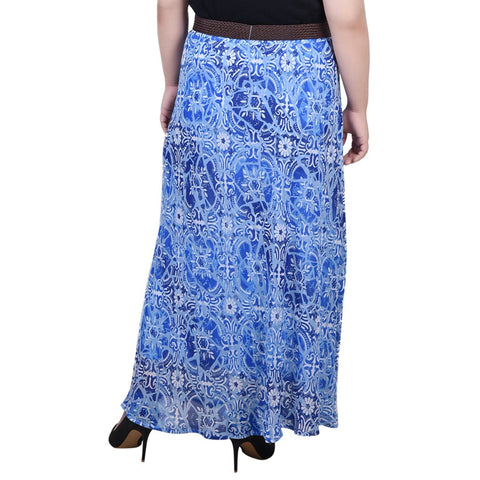 Plus Size Chiffon Maxi Skirt