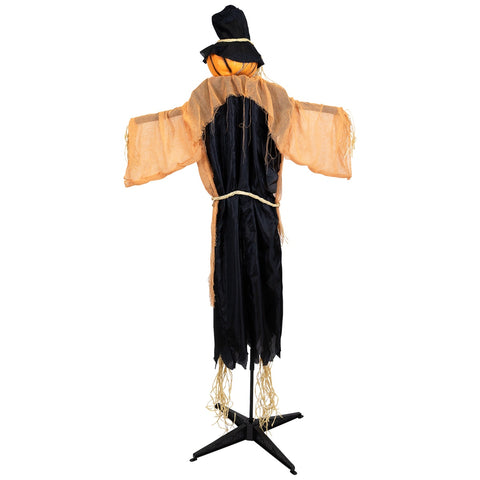 Animated Jack-O'-Lantern Scarecrow Halloween Decoration - 6'