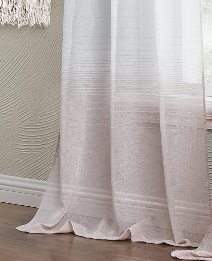  Dainty Home Linea Curtain Panel Pair - Mauve - Bonton