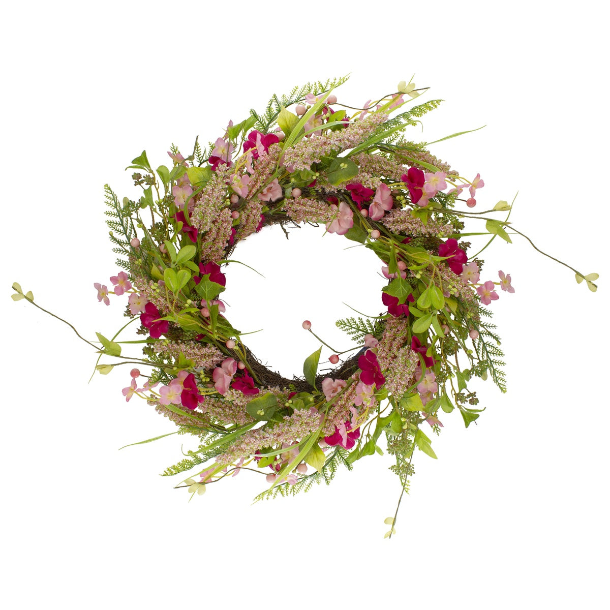  Northlight Rock Purslane Mixed Foliage and Berries Twig Wreath - 21