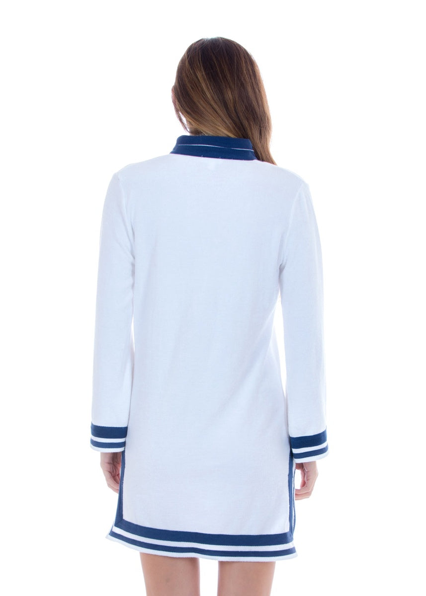  Cabana Life White/Navy Terry Tunic - XS - Bonton