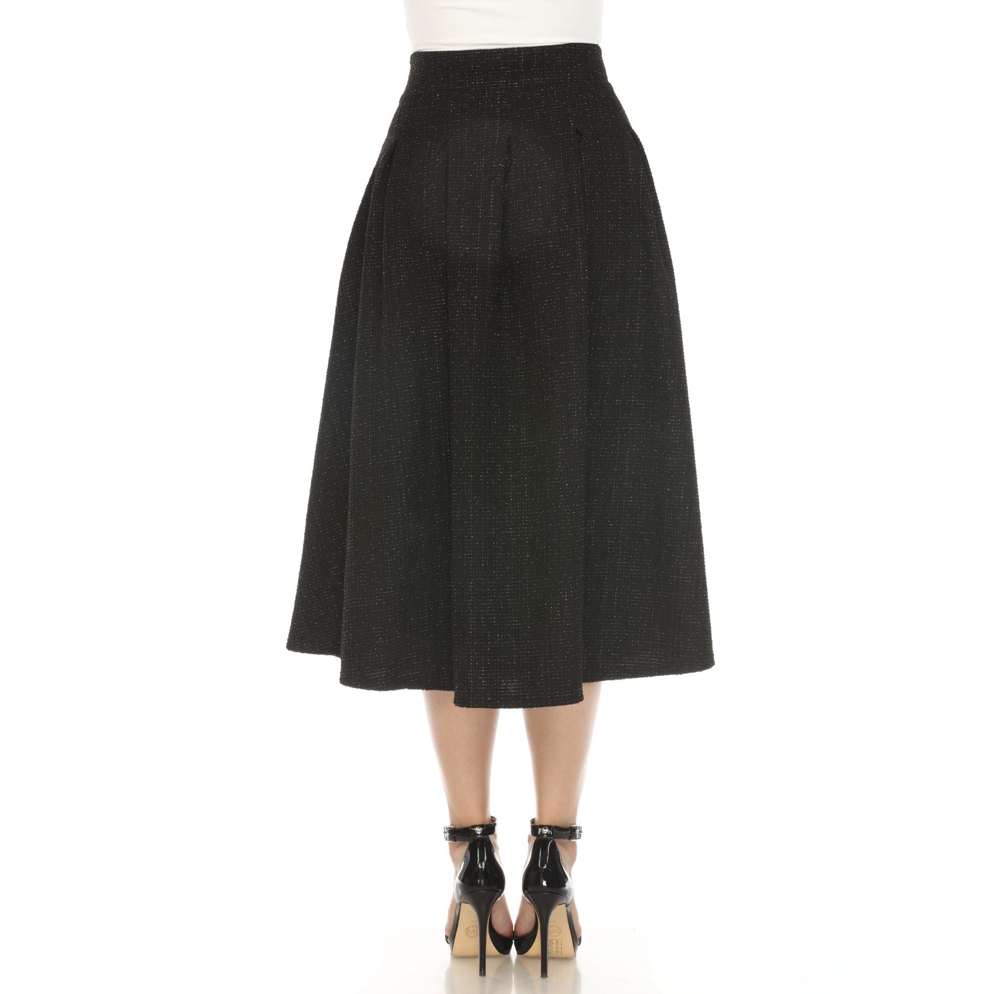  White Mark Women's Flared Tweed Skirt - XL - Bonton