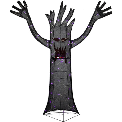 LED Lighted Terrifying Tree Outdoor Halloween Decoration - 55" - Purple Lights