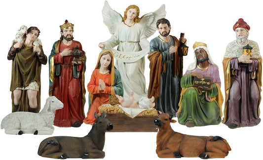 Christmas Nativity 11 Piece Figurine Set, 39"