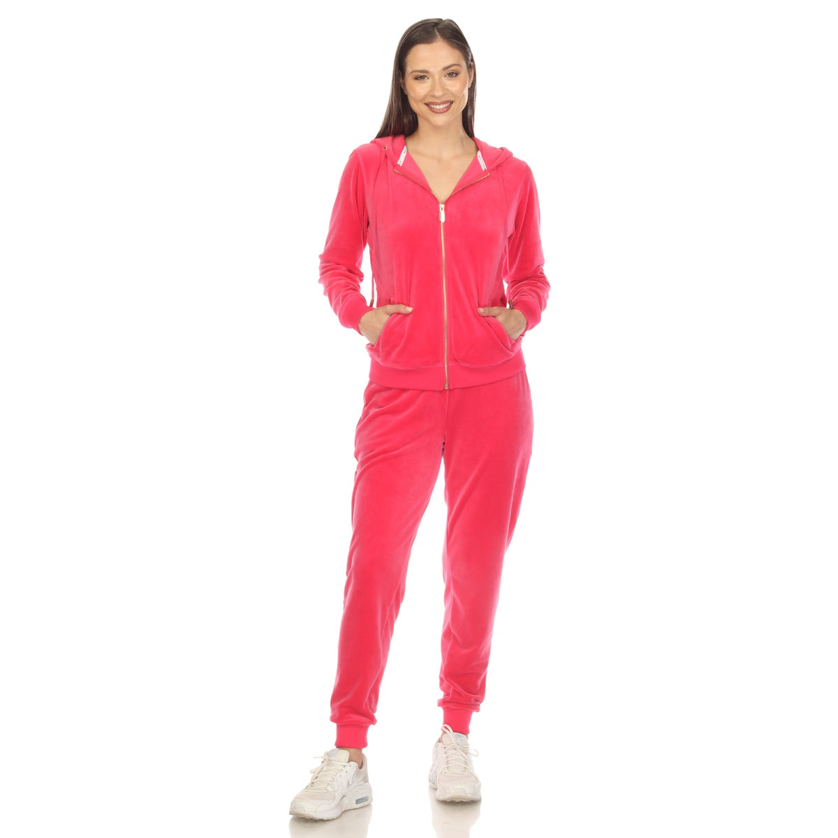  White Mark Women's 2 Piece Velour Tracksuit Set - S - Bonton