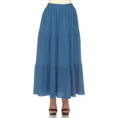 Women's Pleated Tiered Maxi Skirt