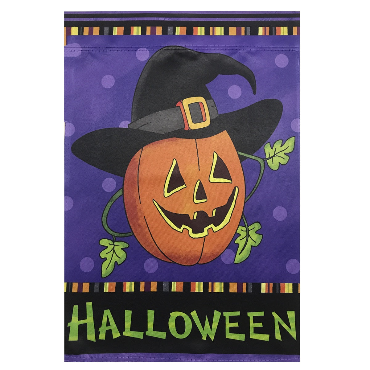  Northlight Happy Halloween Pumpkin in a Witch Hat Outdoor House Flag 28