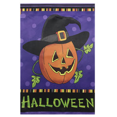 Happy Halloween Pumpkin in a Witch Hat Outdoor House Flag 28" X 40"