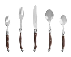 20-Piece Laguiole Flatware Set, Service for 4, Chocolate Brown