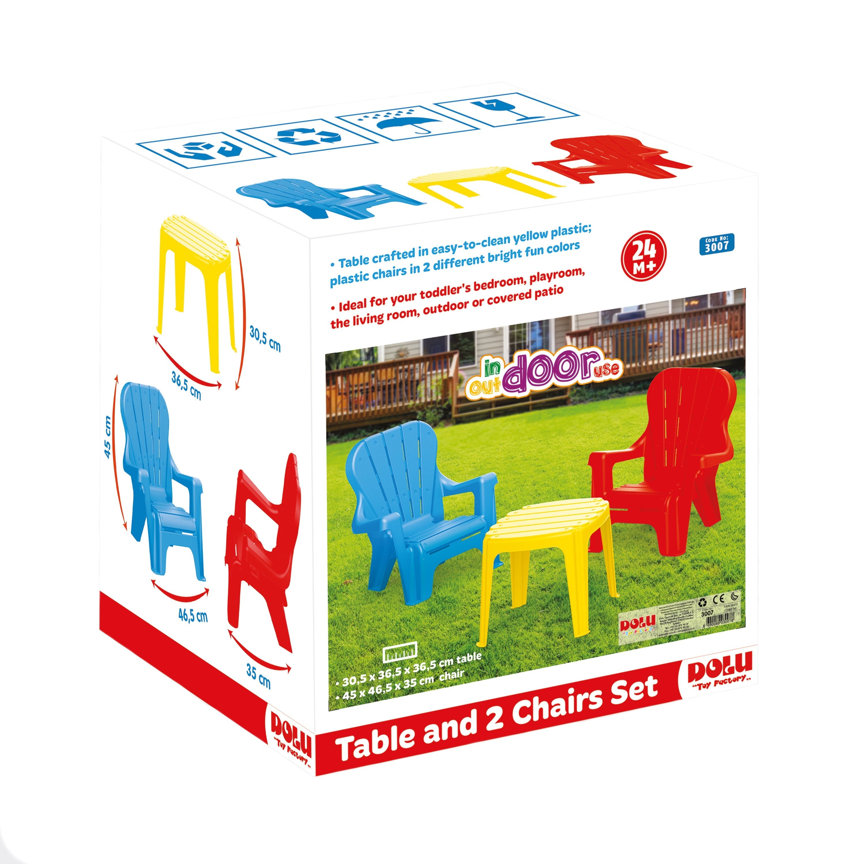  Dolu Oyuncak Sanayi Ve Ticaret A.S. Dolu Toys - Childrens Plastic Table And Chairs Set - Multi - Bonton