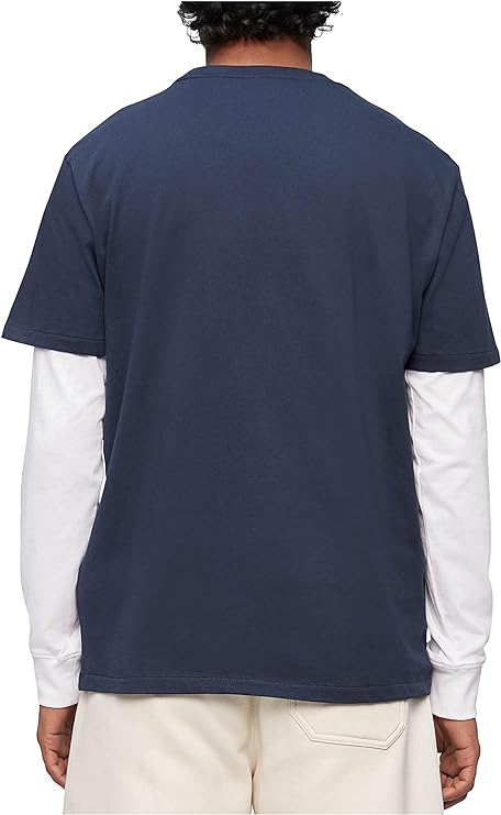  Calvin Klein Short Sleeves Smooth Cotton Solid Crewneck Tee - Dark Sapphire - Bonton