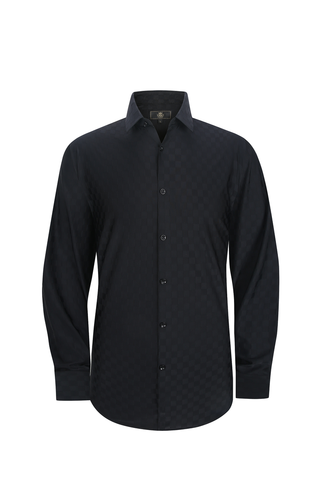 Gridline Stretch LS Shirt - El Baron BLACK