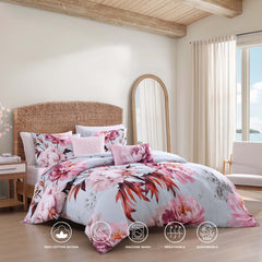 Blooming Peonies 5 Piece Reversible Comforter Set