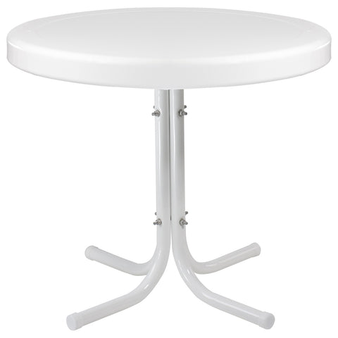 22" Outdoor Retro Tulip Side Table  White