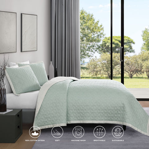 Bebejan 3 Piece Textured Quilted Coverlet Set