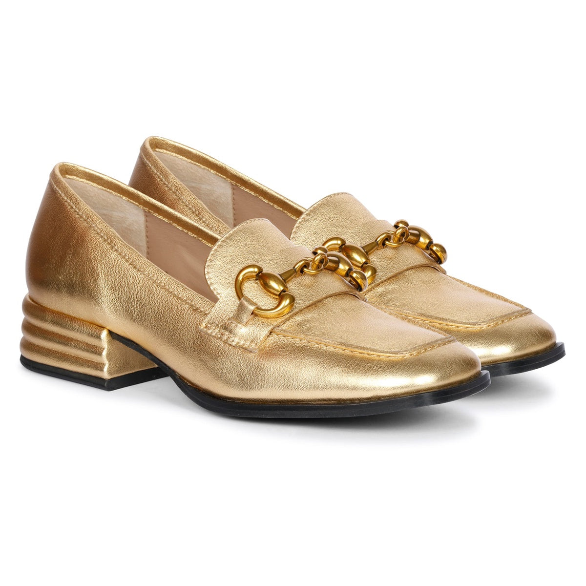  Saint G Jacqueline Metallic Loafers - Gold - Bonton