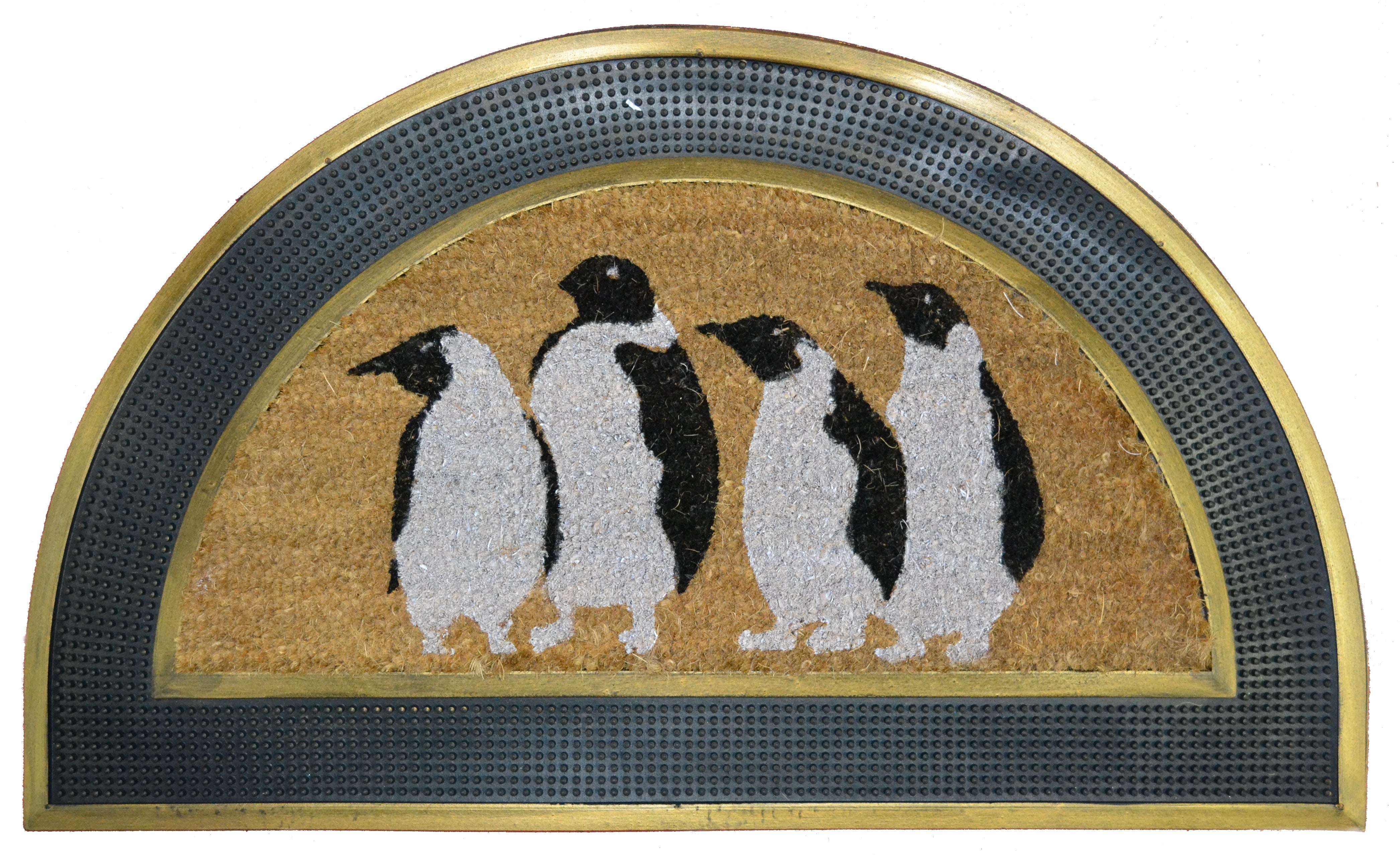  Imports Decor Penguins Half Round Doormat - N/A - Bonton