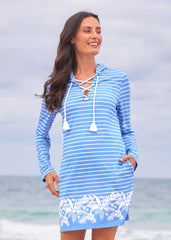 Palm Beach Lace Up Hooded Cover Up