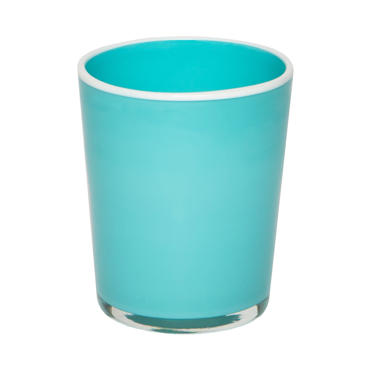  Caravan Summer Glass - 15oz, Set of 4 - Turquoise & White - Bonton