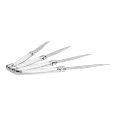 Set of 4 Laguiole Steak Knives, Pearlized White