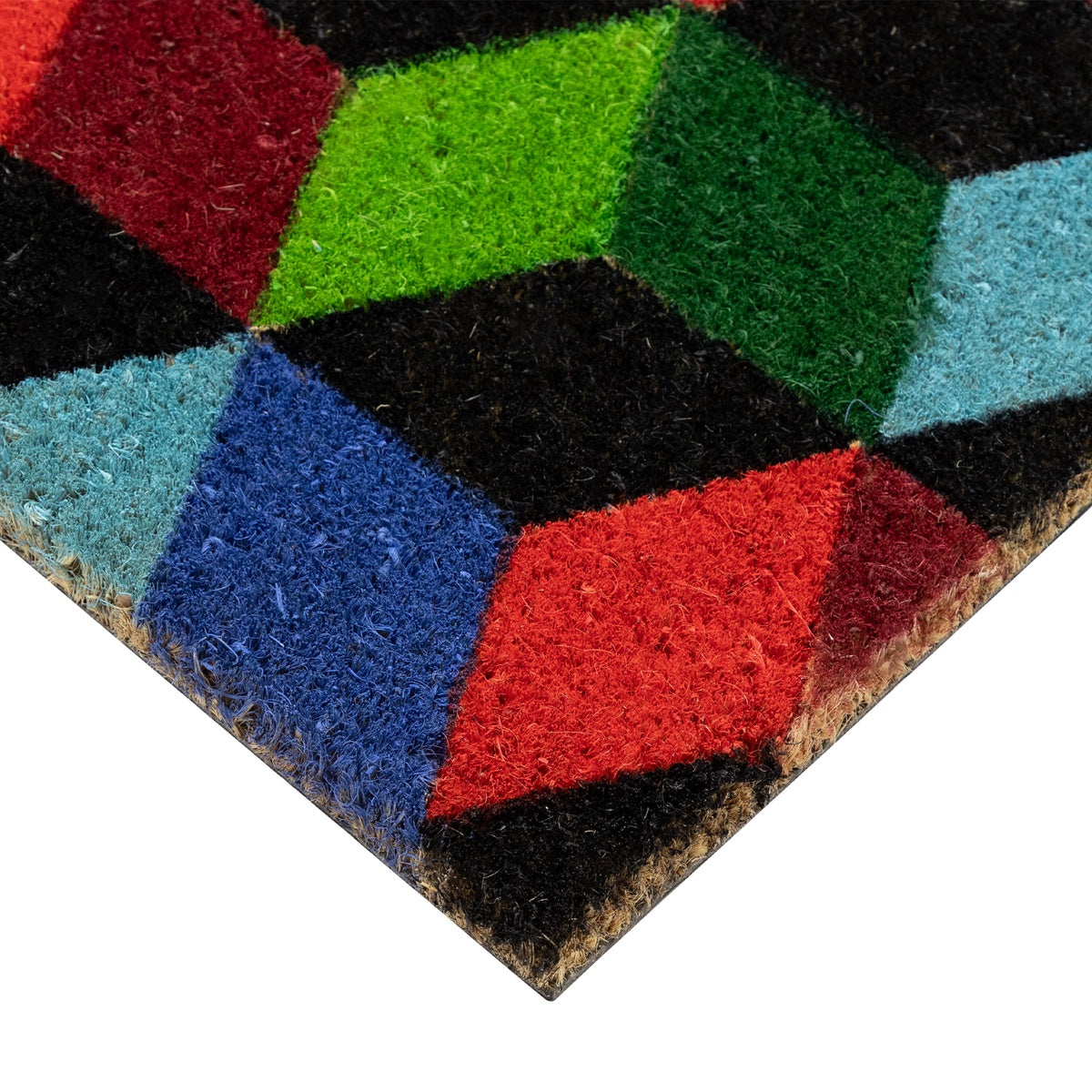  Northlight Red and Green 3D Cube Design Rectangular Outdoor Doormat 29