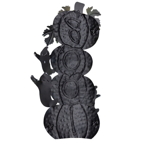 33" Orange and Black Stacked Pumpkins Outdoor Halloween Decoration