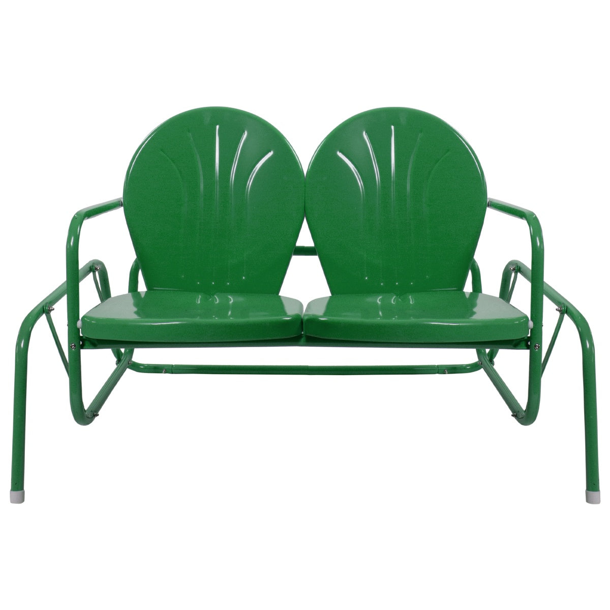  Northlight 2-Person Outdoor Retro Tulip Steel Double Glider Chair  Green - Default Title - Bonton