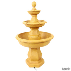 40"H Electric Fiberglass and Resin 3-Tier Tropical Style Water Fountain