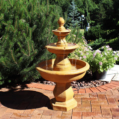 40"H Electric Fiberglass and Resin 3-Tier Tropical Style Water Fountain