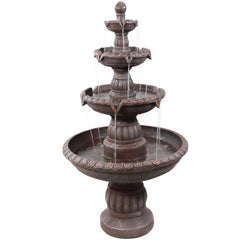 49"H Electric Fiberglass and Resin 4-Tier Mediterranean Water Fountain