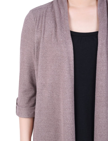 Petite 3/4 Sleeve Two in One Top