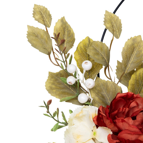 21" Autumn Harvest Artificial Floral Fall Foliage Twig Wreath