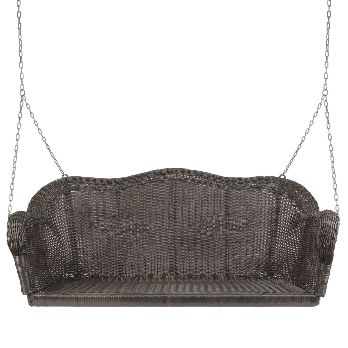  Northlight Hand Woven Resin Wicker Porch Swing With Chain - Chocolate Brown - Default Title - Bonton