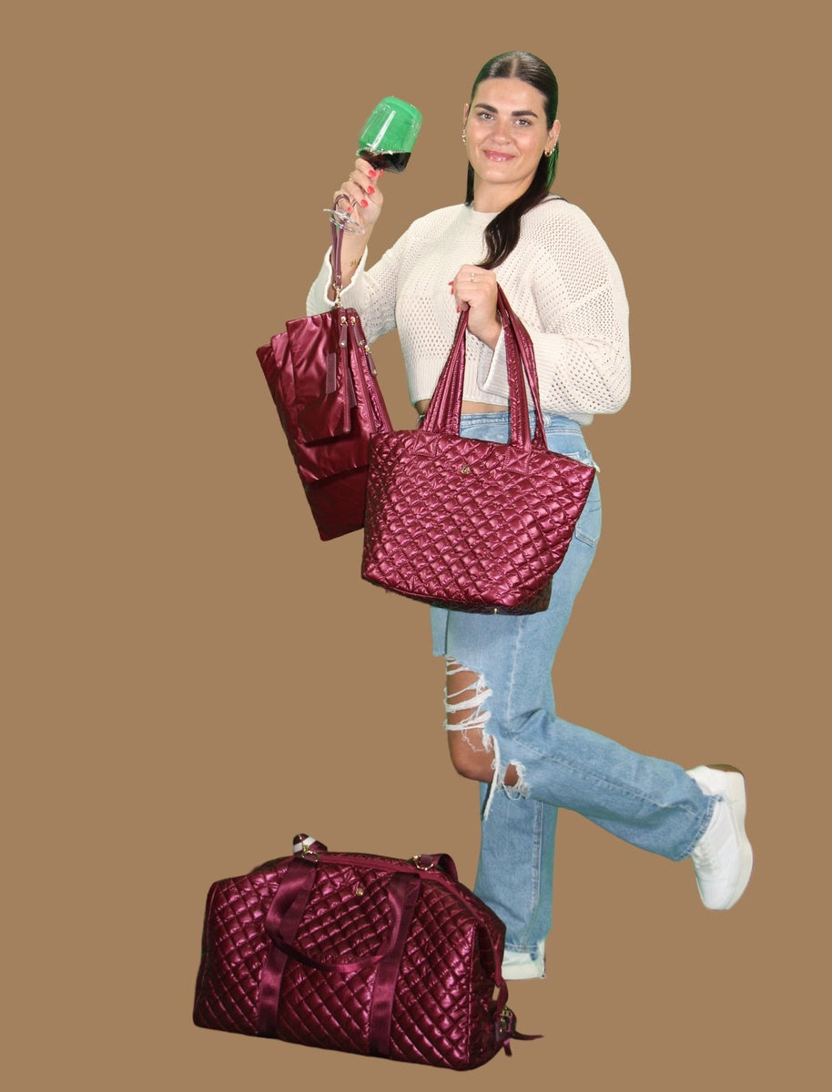  Lemonbella Debra Diamond Tote Festive Flair  Cabernet - Default Title - Bonton