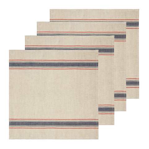 Menton Natural & Demin Napkin, Set of 4