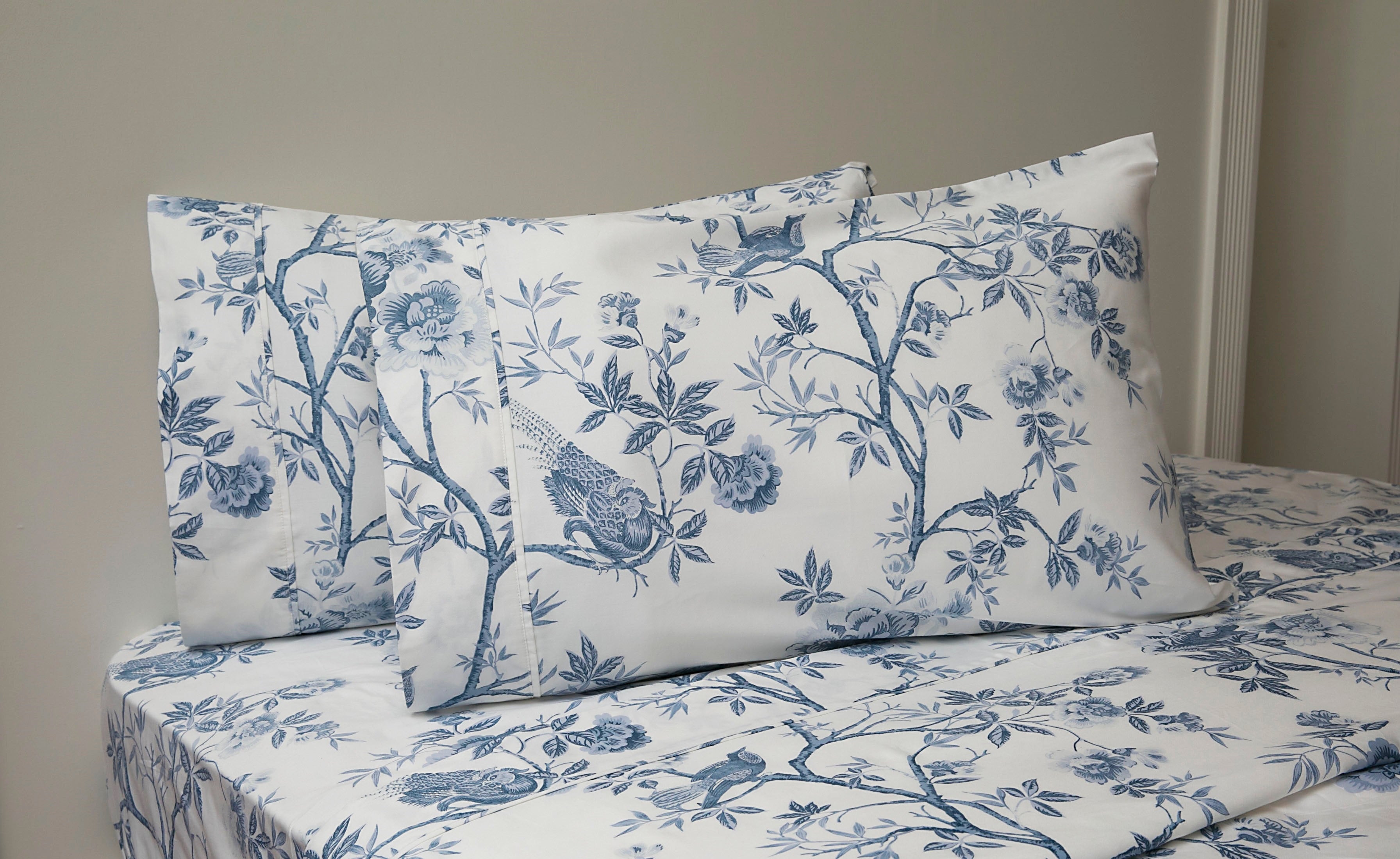  Belle Epoque Josephine Sheet Set - White/Blue - Bonton