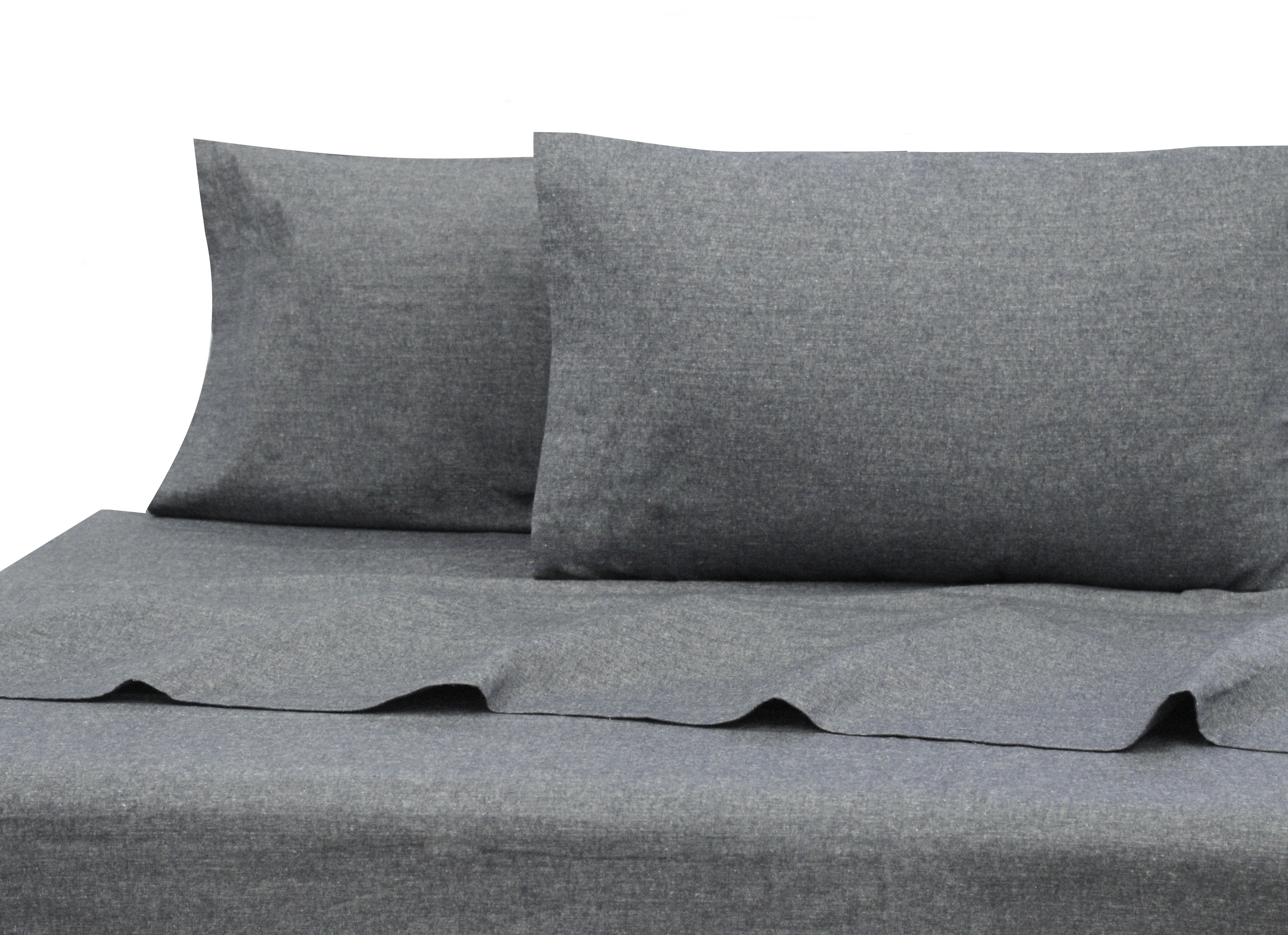  Belle Epoque Chambray Flannel Sheet Set - Abalone - Bonton