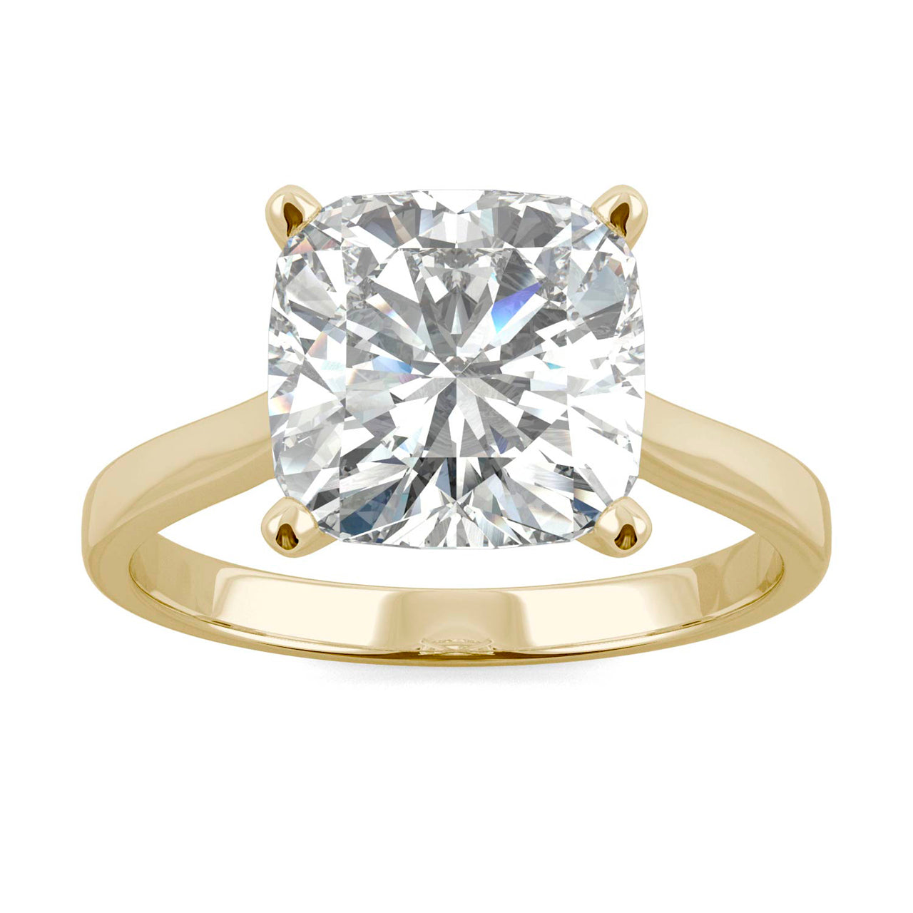  Charles & Colvard Charles & Colvard 3.30cttw Moissanite Cushion Solitaire Ring - White Gold - Bonton