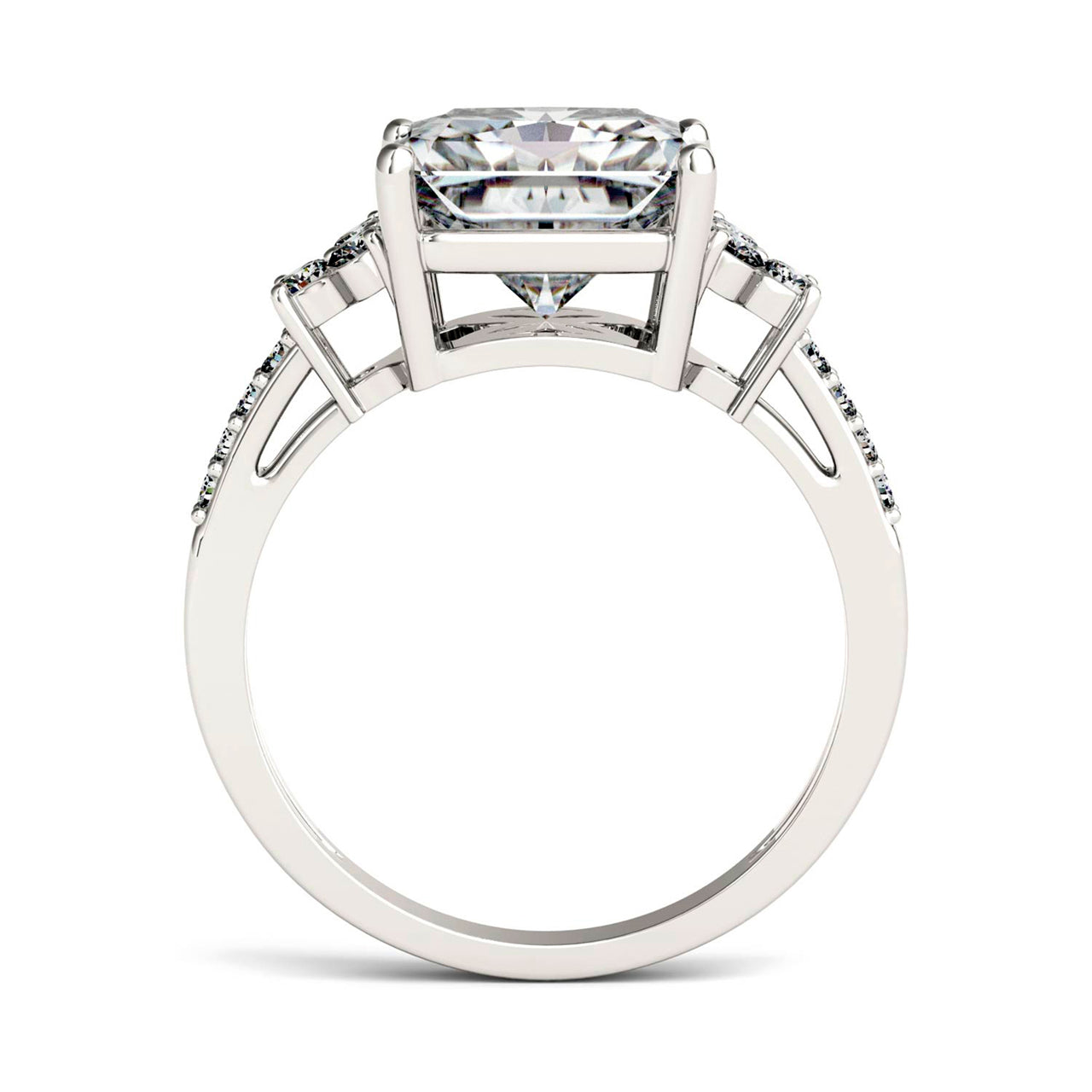  Charles & Colvard Charles & Colvard 2.90cttw Moissanite Radiant Engagement Ring - White Gold - Bonton