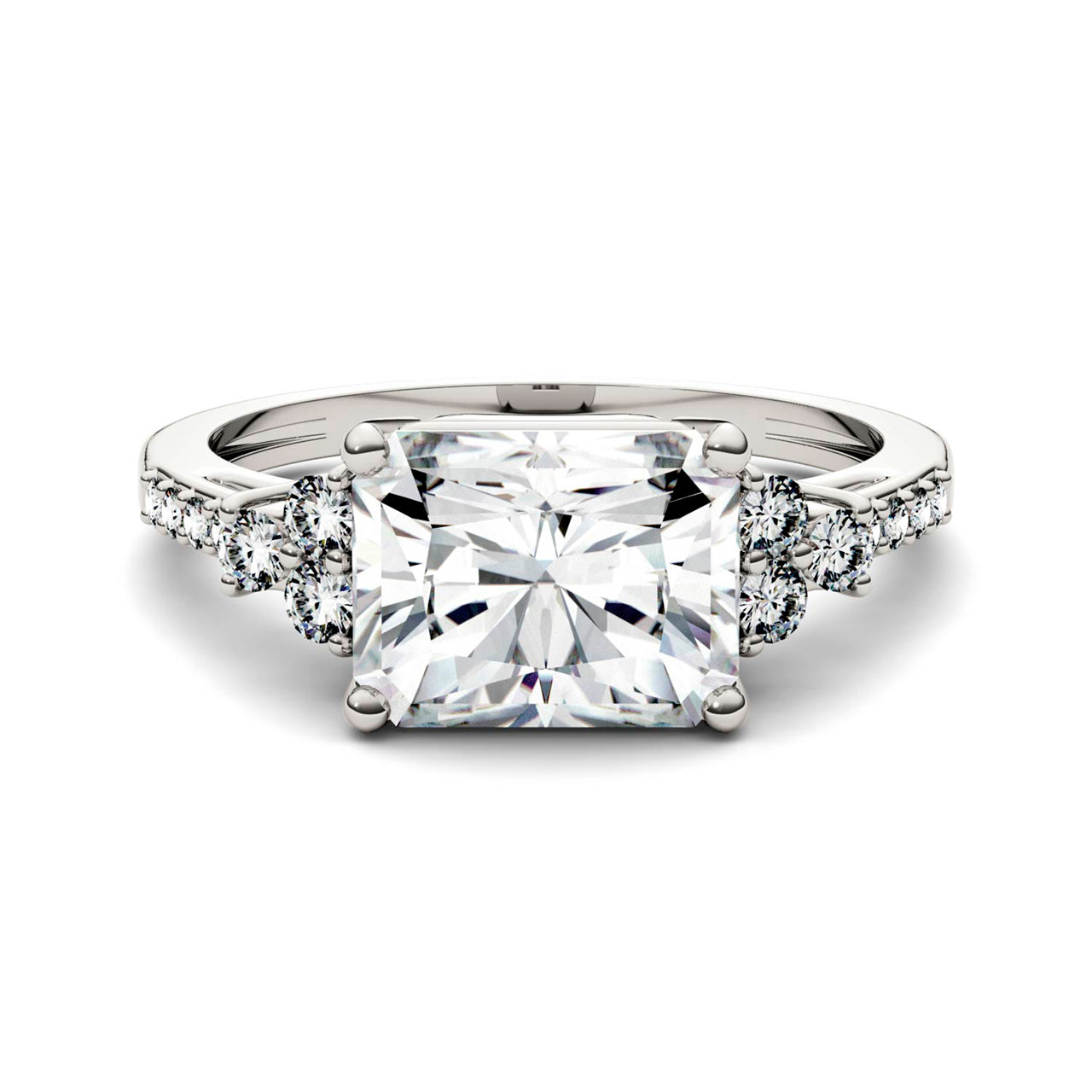  Charles & Colvard Charles & Colvard 2.90cttw Moissanite Radiant Engagement Ring - White Gold - Bonton