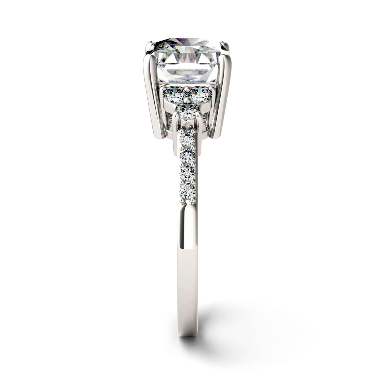  Charles & Colvard Charles & Colvard 2.90cttw Moissanite Radiant Engagement Ring - White Gold - Bonton