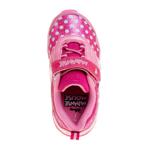 Disney Girls Minnie Mouse Light Up Laceless Running Shoes (Toddler/Little Girl)