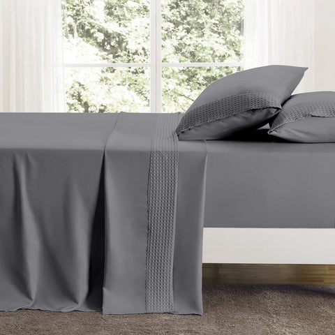 Kathy Ireland 4 Piece Waffle Hem Sheet Set