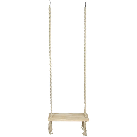 21.75" Natural Rope Wooden Swing Chair