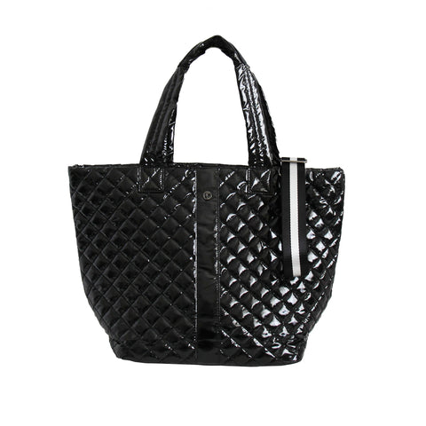 The Debra Diamond Tote Glossy Black