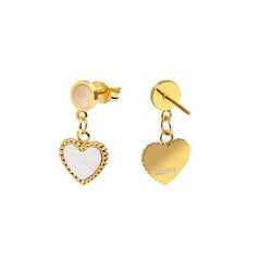 Mother of Pearl Heart Shaped Earrings