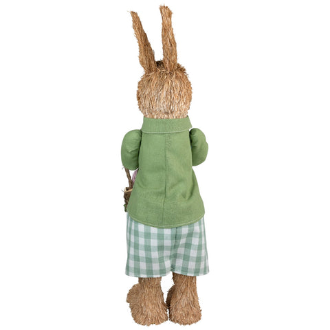 20.25" Easter Bunny Rabbit Spring Figure With Egg Basket