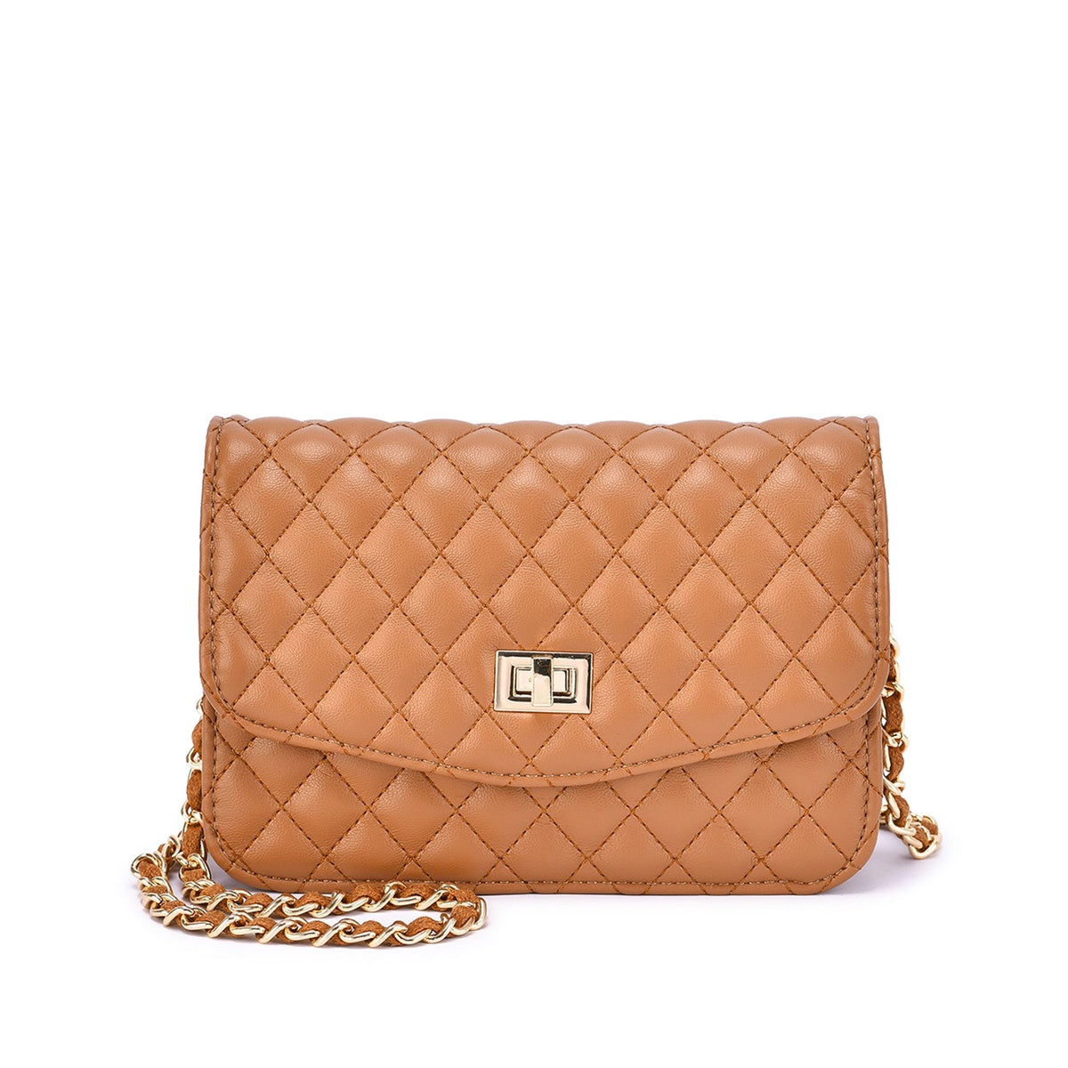  Mellow World Amanda Quilted Crossbody Clutch - White - Bonton