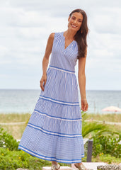 Palm Beach Sleeveless Tiered Maxi Dress