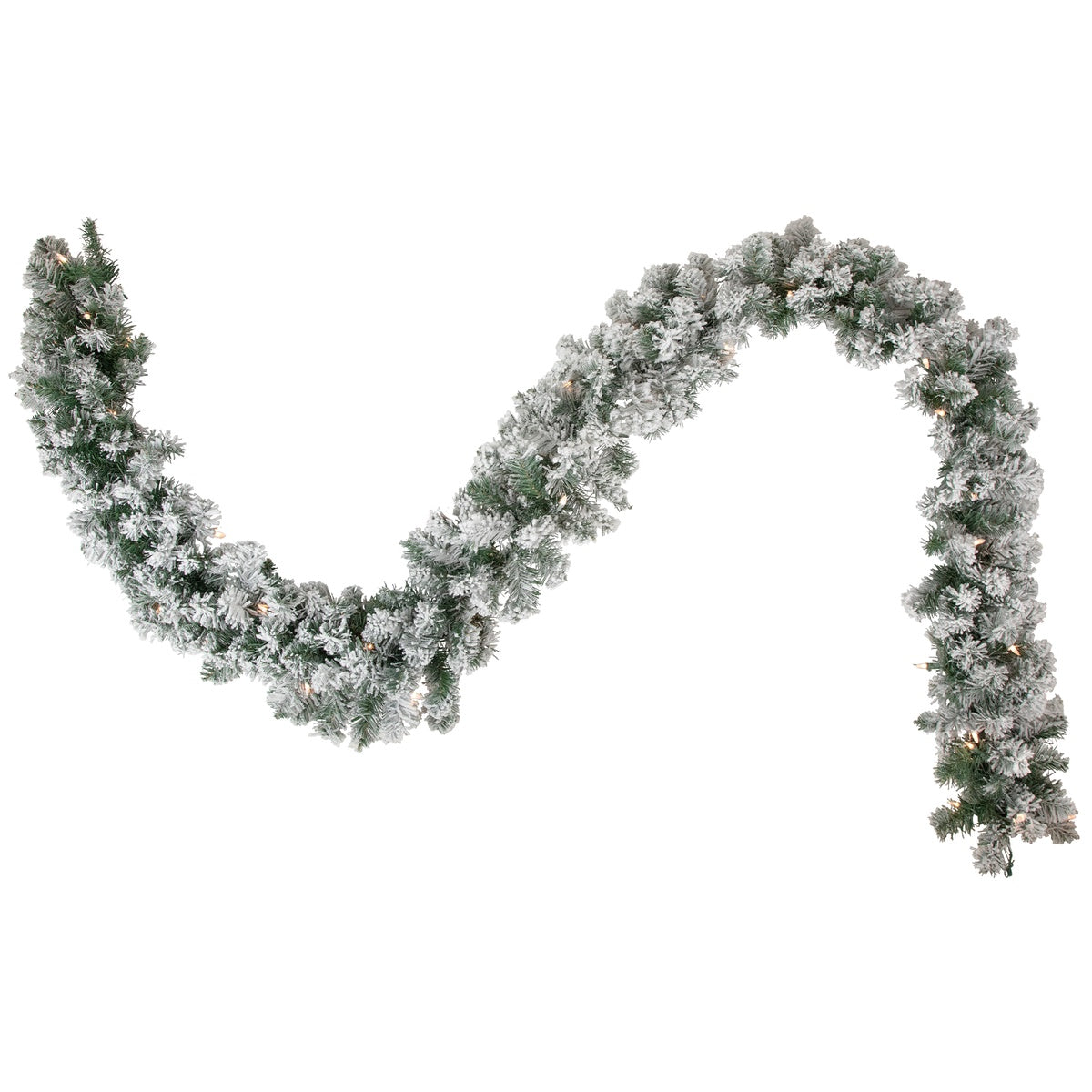  Northlight Pre-Lit Flocked Madison Pine Artificial Christmas Garland - 9' X 10